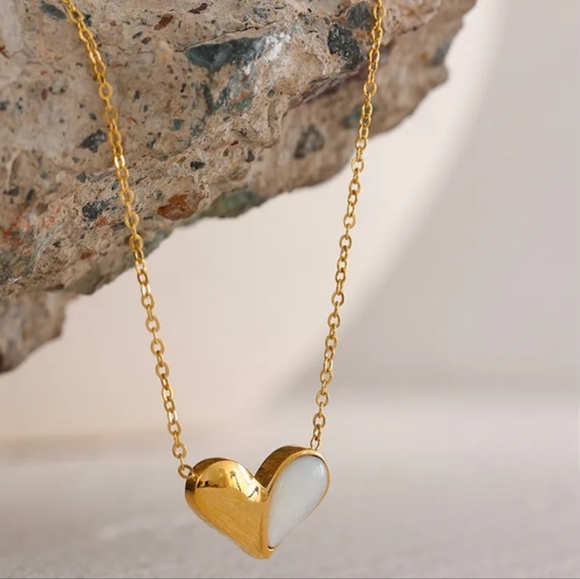 Love Gold Plated Heart Necklace - Picture 2 of 5
